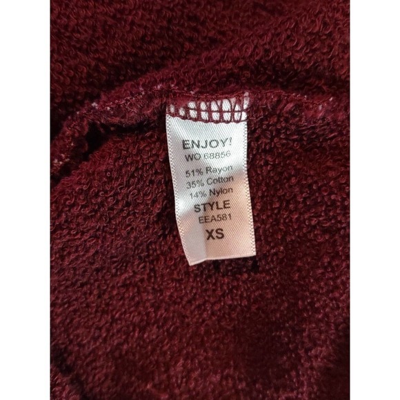 Evereve Michael Stars Burgundy Holiday Casual Cowl Neck Dress XS 3/4 Sleeve - Picture 4 of 5